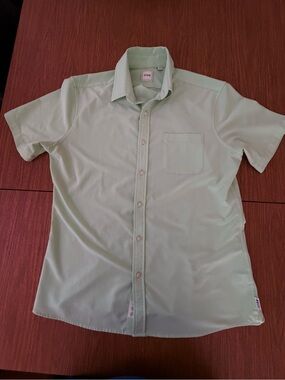ROWM Men's Short-Sleeve Button-Down Shirt in Mint Green